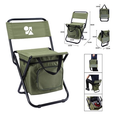 Foldable camping chair with storage bag