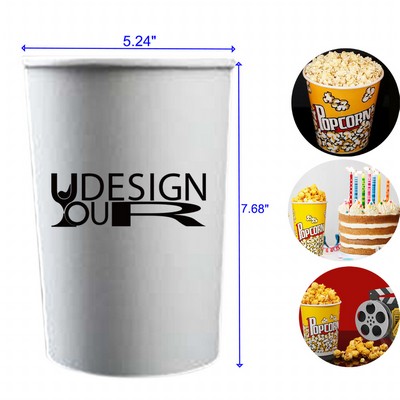 2L Disposable Paper Popcorn Buckets Cups Containers