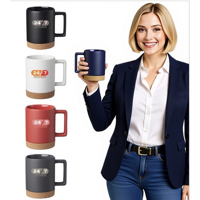 CORK-E 15oz Cork Bottom Ceramic Mug