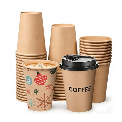 8 oz Thickened Kraft Paper Cups Disposable Paper Coffee Cups