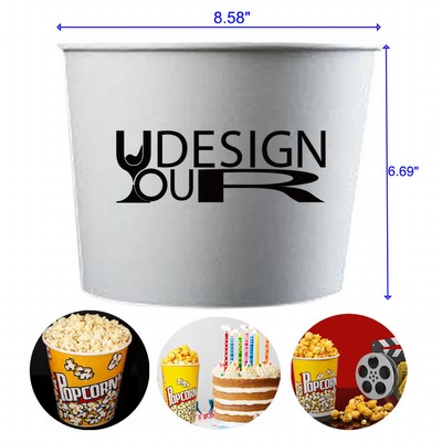 4.4L Disposable Paper Popcorn Buckets Cups Containers